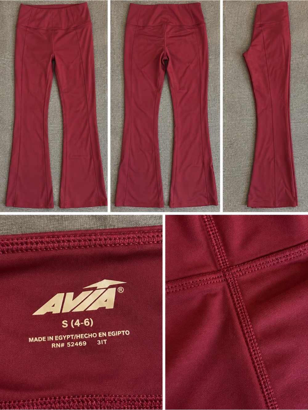 Avia Girls Burgundy Flared Active Leggings